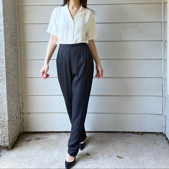 Vintage Pants - Vintage High Rise Silky Dotted Pants.--ZA1